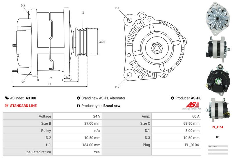 AS-PL A3100 Alternator
