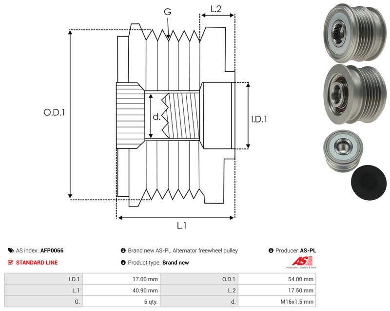 AS-PL AFP0066 Alternator Freewheel Clutch