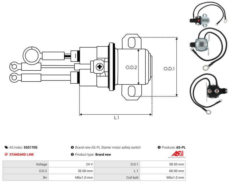 Magnetlülitus, starter, AS-PL SS5170S