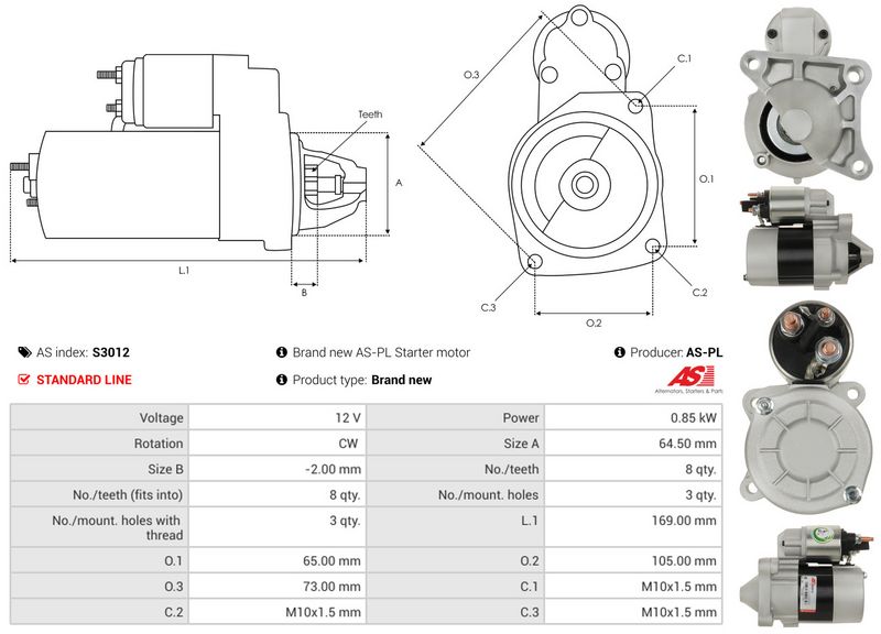 Starter, AS-PL S3012