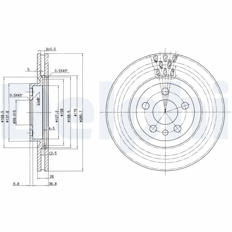 DELPHI féktárcsa BG2844