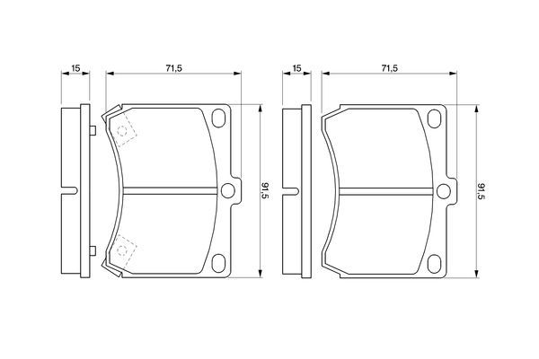 Комплект гальмівних накладок, дискове гальмо, Bosch 0986460974