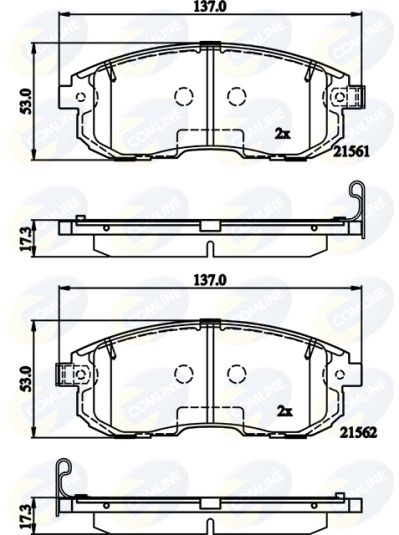 Комплект гальмівних накладок, дискове гальмо Comline CBP32202