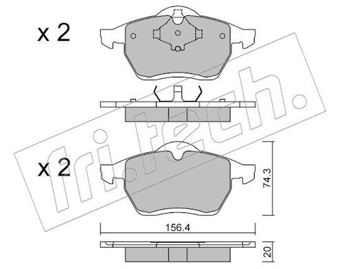 fri.tech. 288.0 Brake Pad Set, disc brake