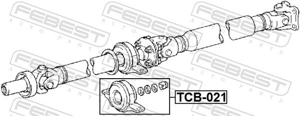 FEBEST TCB-021 Bearing, propshaft centre bearing