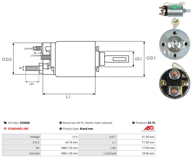 AS-PL SS5008 Solenoid Switch, starter