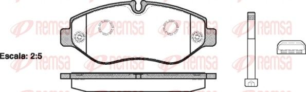 Комплект гальмівних накладок, дискове гальмо, Remsa 1245.10