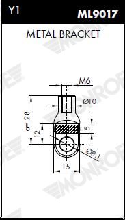 MONROE ML5421 Gas Spring, bonnet