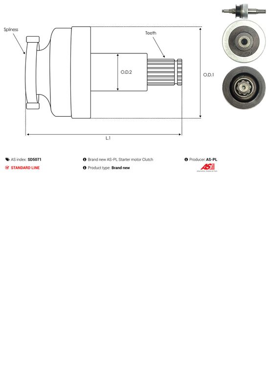 AS-PL SD5071 Freewheel Gear, starter