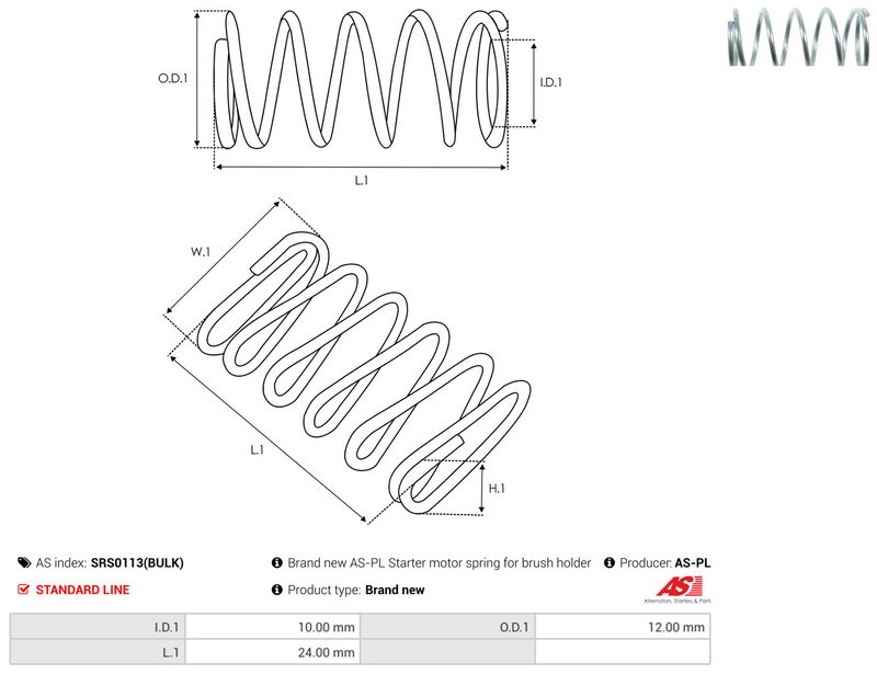 AS-PL SRS0113(BULK) Repair Kit, starter