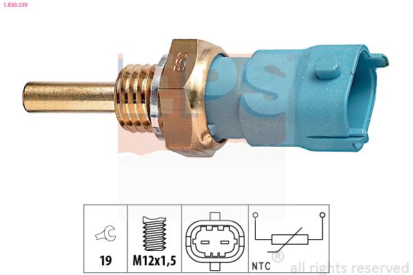 Датчик, температура оливи, Chevrolet Fiat Jeep Peugeot 2.3-4.7 89-, Eps 1830239