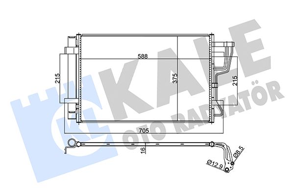 Конденсатор, система кондиціонування повітря, Kale Oto Radyatör 379200