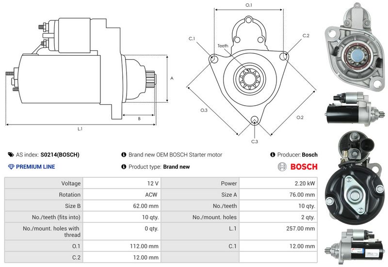AS-PL S0214(BOSCH) Starter