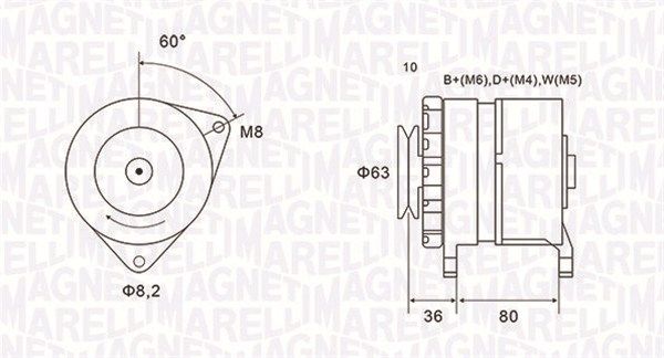 MAGNETI MARELLI генератор FORD FIESTA II-93