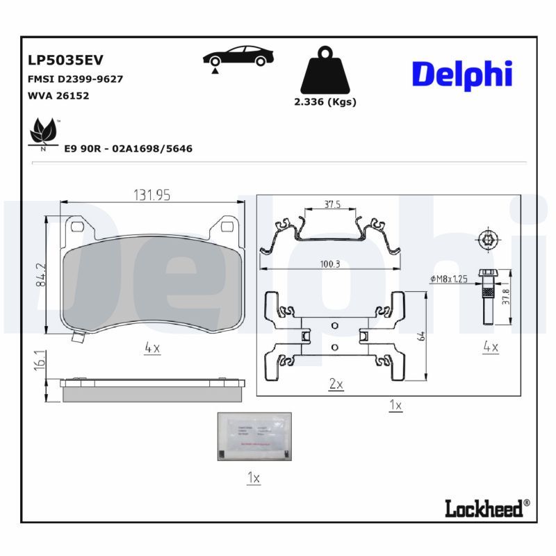 Set placute frana,frana disc LP5035EV DELPHI
