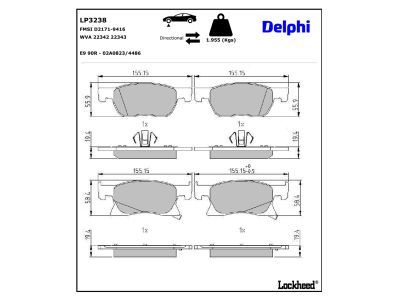 DELPHI LP3238 Brake Pad Set, disc brake
