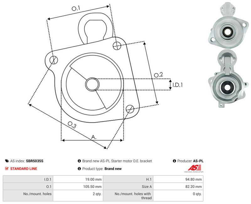 AS-PL SBR5035S Starter Lid, carburettor
