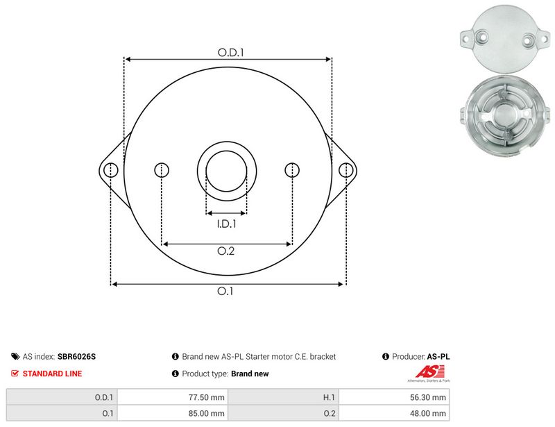 AS-PL SBR6026S Starter Lid, carburettor