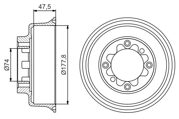 Bosch Brake Drum 0 986 477 154 (0986477154)