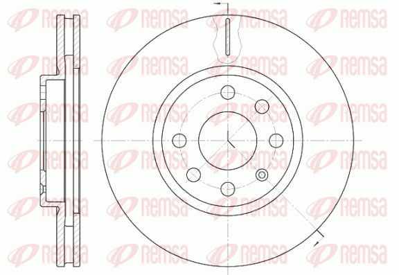 REMSA OPEL диск тормозной передний Combo, Corsa, Meriva.