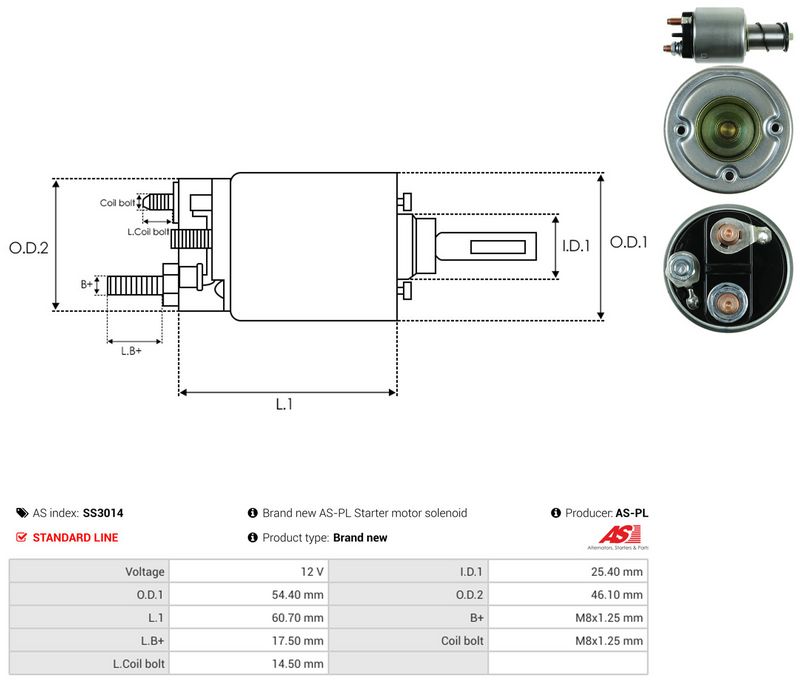 Magnetlülitus, starter, AS-PL SS3014