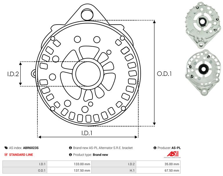 Kaitsekate, generaator, AS-PL ABR6023S