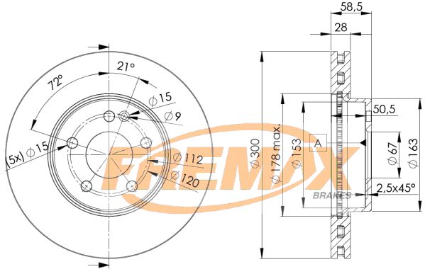 FREMAX BD-0415 Stabdžių diskas