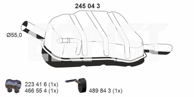 ERNST 245043 - Rear Silencer