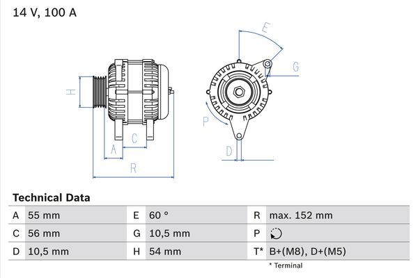 Генератор, Bosch 0986047280