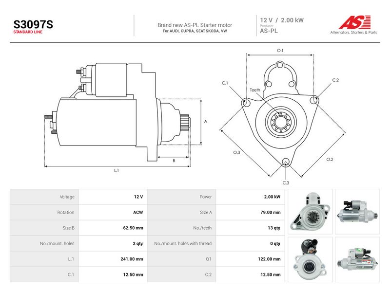 Starter, AS-PL S3097S