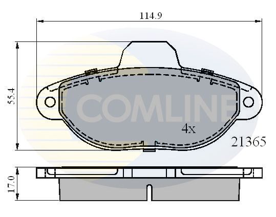 Комплект гальмівних накладок, дискове гальмо, Comline CBP0509