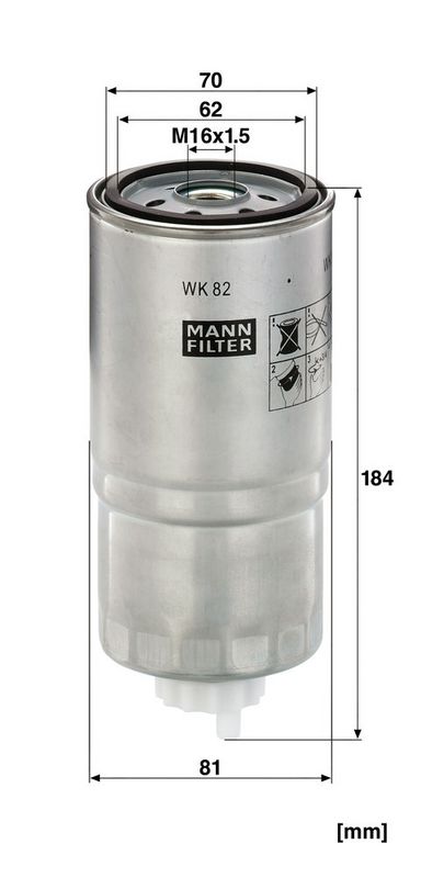 Filtru combustibil WK 82 MANN-FILTER