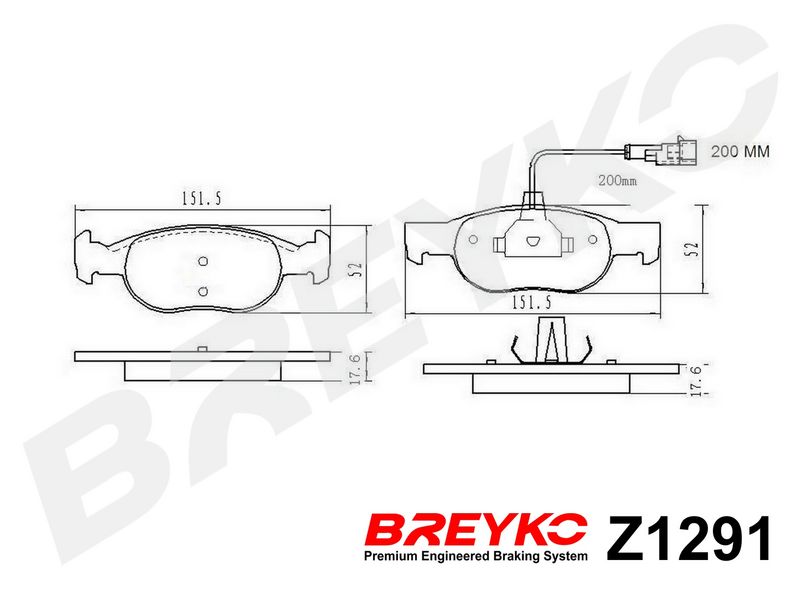 DAVID VASCO Z1291 Комплект гальмівних накладок, дискове гальмо