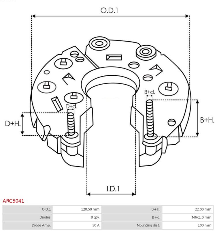 AS-PL ARC5041 Rectifier, alternator