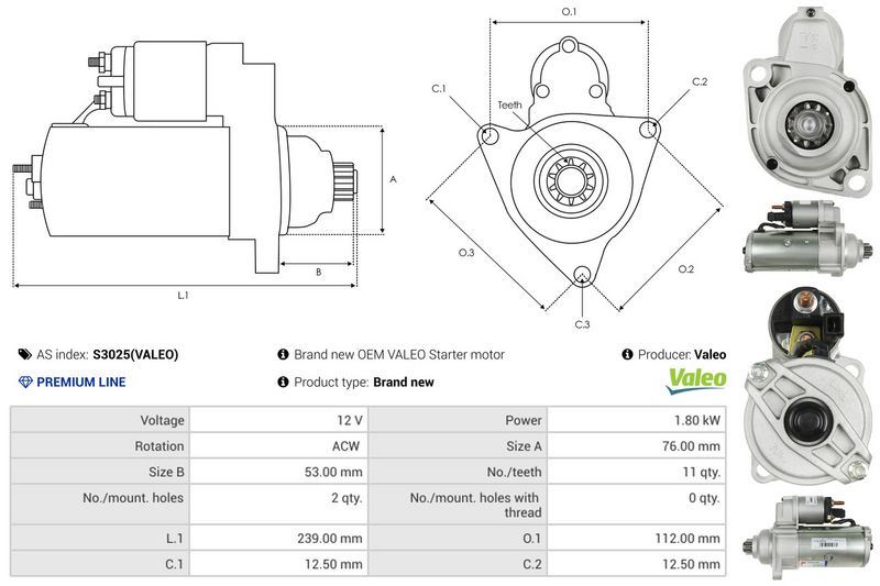 AS-PL S3025(VALEO) Starter