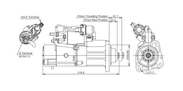 startér VOLVO 24V, 5,5kW, 12 zubů M009TD0181