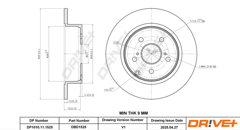 Disc frana DP1010.11.1525 Dr!ve+