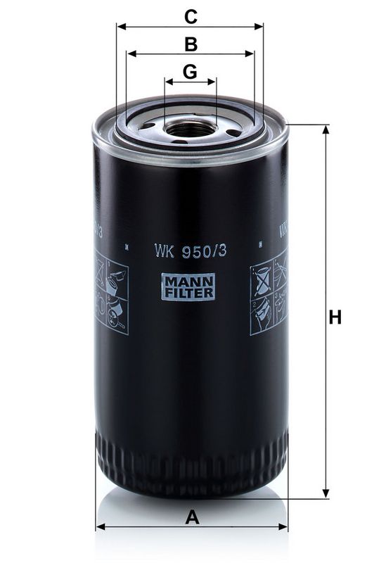Filtru combustibil WK 950/3 MANN-FILTER