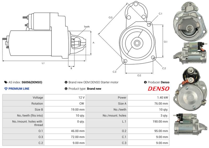 AS-PL S6056(DENSO) Starter