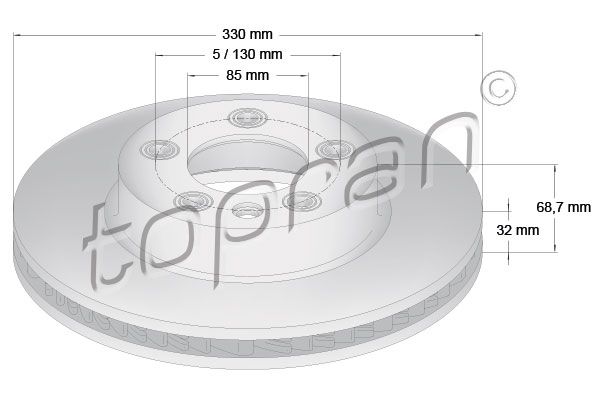 Гальмівний диск, Topran 111287