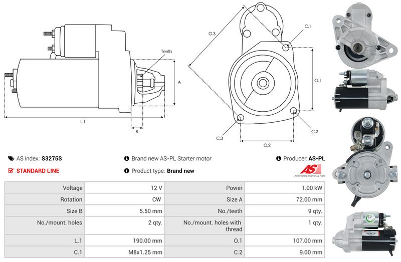 AS-PL S3275S Starteris