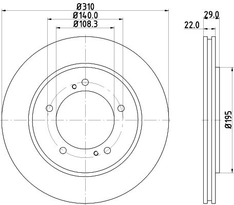 HELLA 8DD 355 114-901 Brake Disc