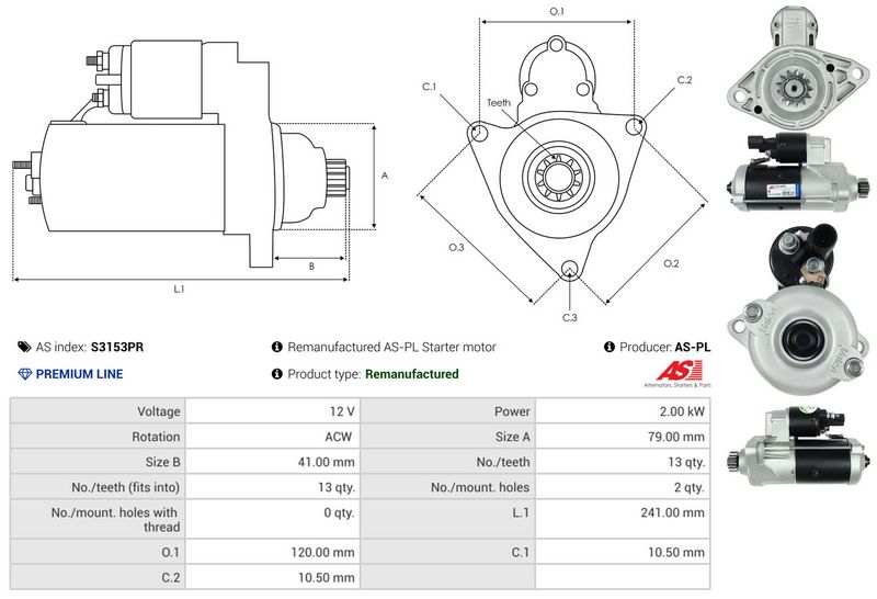AS-PL S3153PR Starter