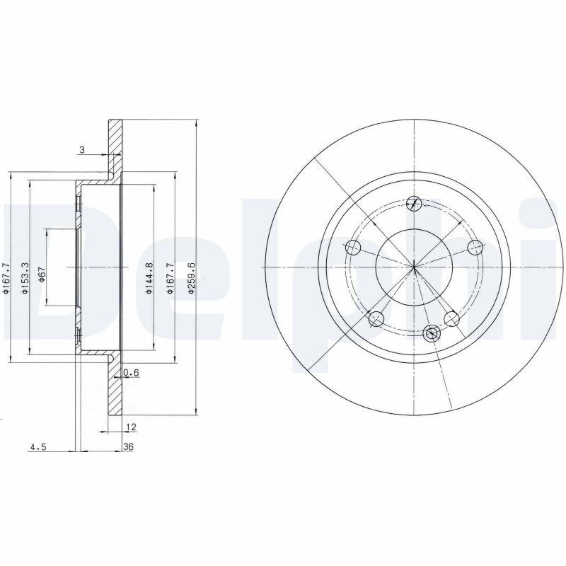 DELPHI féktárcsa BG3394