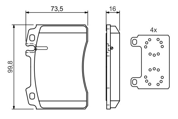 BOSCH 0 986 424 170 Brake Pad Set, disc brake