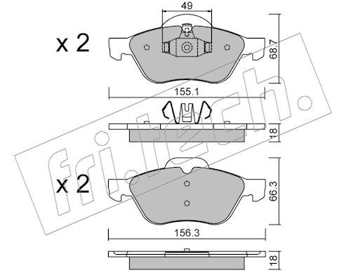 fri.tech. 344.1 Brake Pad Set, disc brake