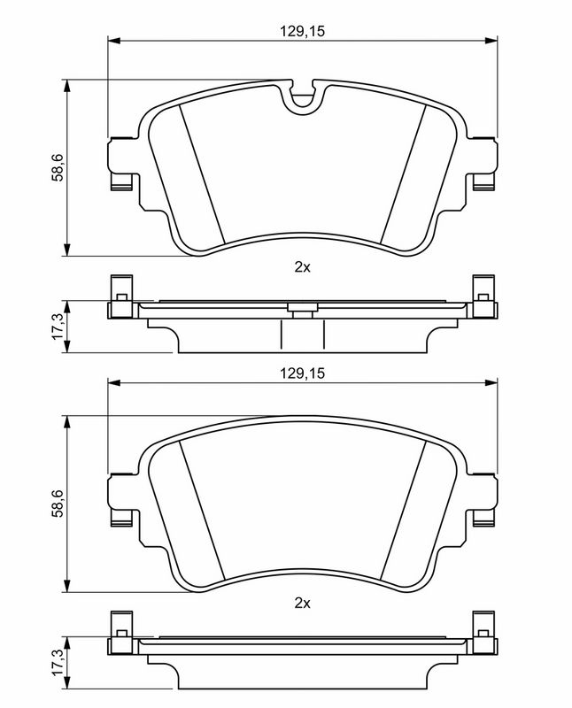 Piduriklotsi komplekt, ketaspidur, BOSCH 0 986 494 833