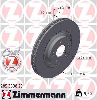 Гальмівний диск, Zimmermann 285.3538.20