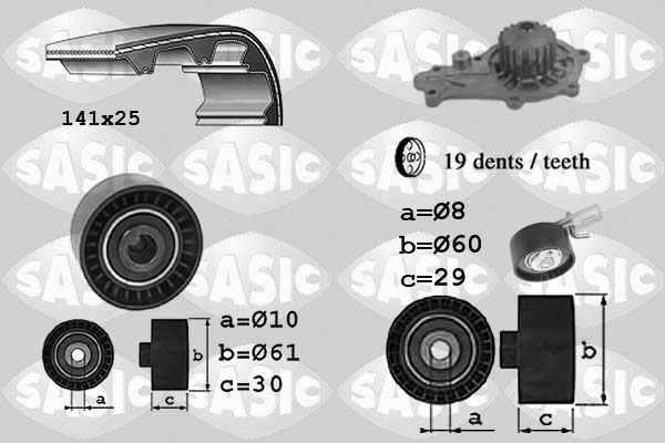 SASIC Vízpumpa + fogasszíj készlet 3906097