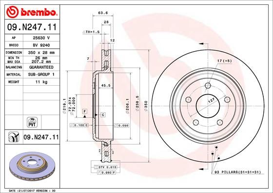 BREMBO Remschijf 09.N247.11